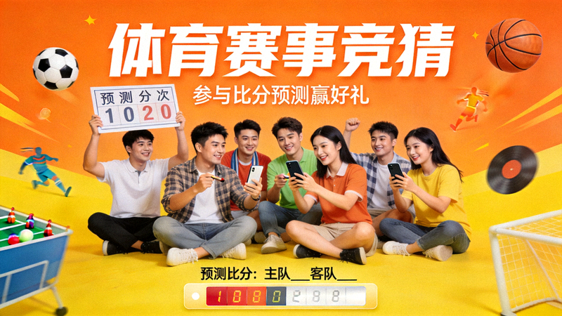 体育赛事竞猜活动图片 - 球迷参与比分预测互动